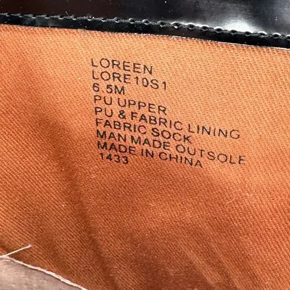 Steve Madden Womens Loreen Chunky Chained Bootie 6.5 Black Faux Patent Leather - Picture 10 of 11